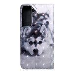 Custodia per telefono in pelle a vibrazione orizzontale con motivo dipinto 3D con supporto e cordino, For Samaung Galaxy S22 5G, For Samaung Galaxy S22+ 5G