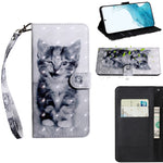 Custodia per telefono in pelle a vibrazione orizzontale con motivo dipinto 3D con supporto e cordino, For Samaung Galaxy S22 5G, For Samaung Galaxy S22+ 5G