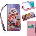 Custodia per telefono in pelle a vibrazione orizzontale con motivo dipinto 3D con supporto e cordino, For Samaung Galaxy S22 5G, For Samaung Galaxy S22+ 5G