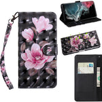 Custodia per telefono in pelle a vibrazione orizzontale con motivo dipinto 3D con supporto e cordino, For Samaung Galaxy S22 Ultra 5G, For Samsung Galaxy A13 5G