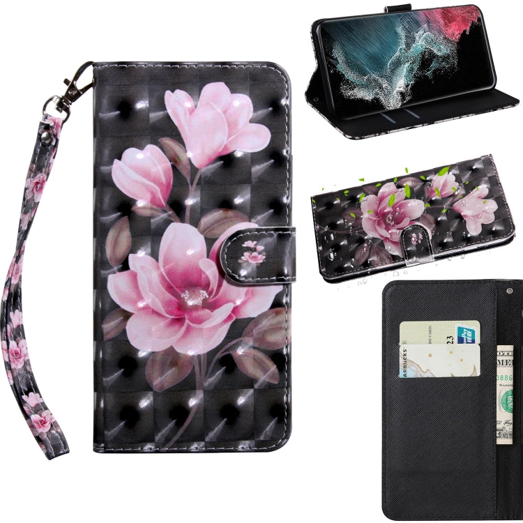 Custodia per telefono in pelle a vibrazione orizzontale con motivo dipinto 3D con supporto e cordino, For Samaung Galaxy S22 Ultra 5G, For Samsung Galaxy A13 5G