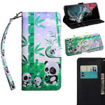 Custodia per telefono in pelle a vibrazione orizzontale con motivo dipinto 3D con supporto e cordino, For Samaung Galaxy S22 Ultra 5G, For Samsung Galaxy A13 5G