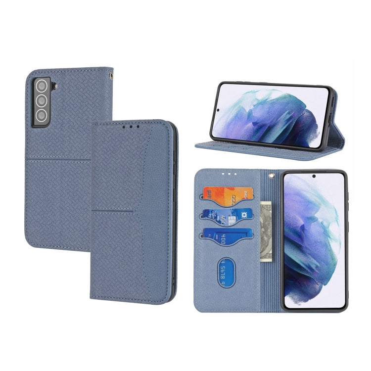 Custodia per telefono in pelle PU con vibrazione orizzontale magnetica con cuciture a trama tessuta, For Samaung Galaxy S22 5G, For Samaung Galaxy S22+ 5G