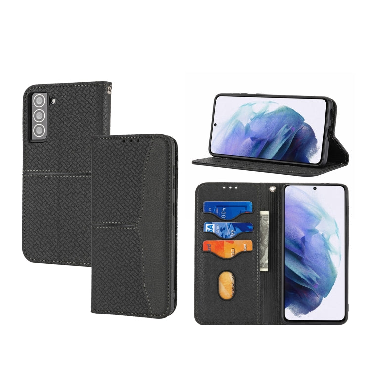 Custodia per telefono in pelle PU con vibrazione orizzontale magnetica con cuciture a trama tessuta, For Samaung Galaxy S22 5G, For Samaung Galaxy S22+ 5G