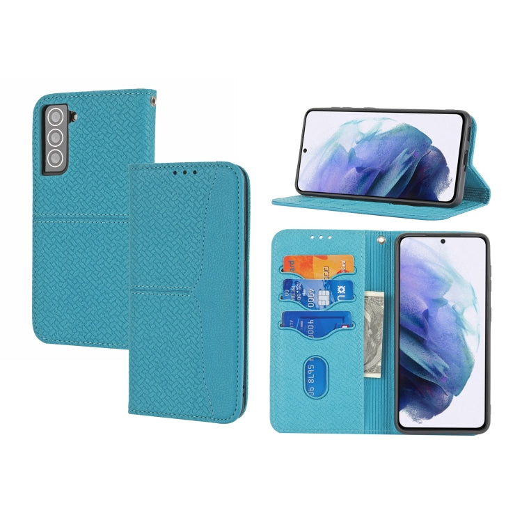 Custodia per telefono in pelle PU con vibrazione orizzontale magnetica con cuciture a trama tessuta, For Samaung Galaxy S22 5G, For Samaung Galaxy S22+ 5G