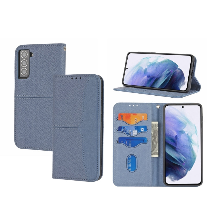 Custodia per telefono in pelle PU con vibrazione orizzontale magnetica con cuciture a trama tessuta, For Samaung Galaxy S22 5G, For Samaung Galaxy S22+ 5G
