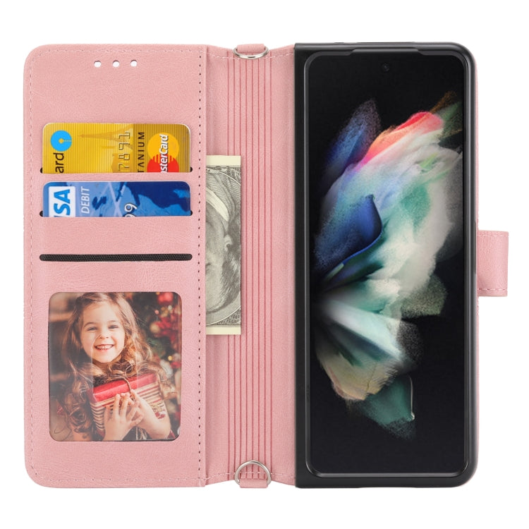 Custodia in pelle per telefono a vibrazione orizzontale in PU + TPU con fibbia magnetica a righe in rilievo, For Samsung Galaxy Z Fold3 5G, For Samsung Galaxy Z Fold2 5G, For Samaung Galaxy S22 5G, For Samaung Galaxy S22+ 5G