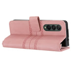 Custodia in pelle per telefono a vibrazione orizzontale in PU + TPU con fibbia magnetica a righe in rilievo, For Samsung Galaxy Z Fold3 5G, For Samsung Galaxy Z Fold2 5G, For Samaung Galaxy S22 5G, For Samaung Galaxy S22+ 5G