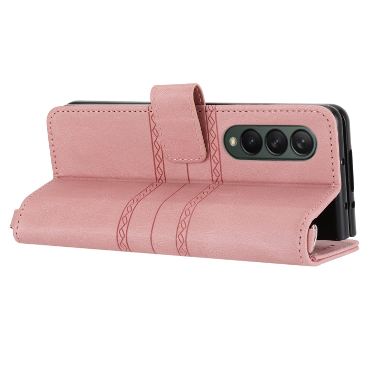 Custodia in pelle per telefono a vibrazione orizzontale in PU + TPU con fibbia magnetica a righe in rilievo, For Samsung Galaxy Z Fold3 5G, For Samsung Galaxy Z Fold2 5G, For Samaung Galaxy S22 5G, For Samaung Galaxy S22+ 5G