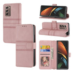 Custodia in pelle per telefono a vibrazione orizzontale in PU + TPU con fibbia magnetica a righe in rilievo, For Samsung Galaxy Z Fold3 5G, For Samsung Galaxy Z Fold2 5G, For Samaung Galaxy S22 5G, For Samaung Galaxy S22+ 5G