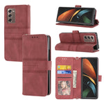 Custodia in pelle per telefono a vibrazione orizzontale in PU + TPU con fibbia magnetica a righe in rilievo, For Samsung Galaxy Z Fold3 5G, For Samsung Galaxy Z Fold2 5G, For Samaung Galaxy S22 5G, For Samaung Galaxy S22+ 5G