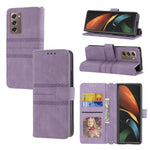 Custodia in pelle per telefono a vibrazione orizzontale in PU + TPU con fibbia magnetica a righe in rilievo, For Samsung Galaxy Z Fold3 5G, For Samsung Galaxy Z Fold2 5G, For Samaung Galaxy S22 5G, For Samaung Galaxy S22+ 5G