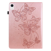 Custodia per tablet in pelle flip orizzontale con motivo a farfalla in rilievo, For iPad mini 2024 / mini 6, For iPad Pro 11 2022 / 2021 / Air 4, For iPad 10.2 / Air 10.5 2019, For iPad mini 5 / 4 / 3 / 2 / 1