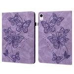Custodia tablet in pelle con motivo farfalla compatibile iPad