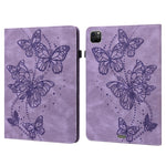 Custodia tablet in pelle con motivo farfalla compatibile iPad