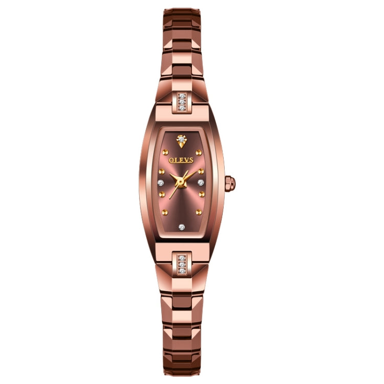 OLEVS 5501 Orologio al quarzo da donna con cinturino in acciaio al tungsteno con quadrante piccolo e diamanti