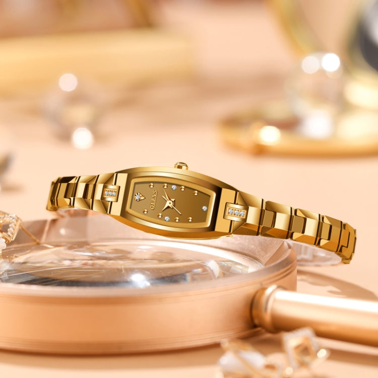 OLEVS 5501 Orologio al quarzo da donna con cinturino in acciaio al tungsteno con quadrante piccolo e diamanti
