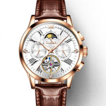 OLEVS 9912 Orologio meccanico luminoso da uomo con quadrante calendario settimanale a volano vuoto