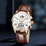 OLEVS 9912 Orologio meccanico luminoso da uomo con quadrante calendario settimanale a volano vuoto