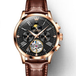 OLEVS 9912 Orologio meccanico luminoso da uomo con quadrante calendario settimanale a volano vuoto