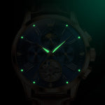 OLEVS 9912 Orologio meccanico luminoso da uomo con quadrante calendario settimanale a volano vuoto