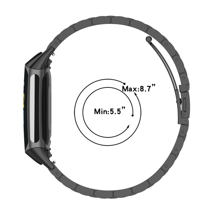 Per Fitbit Charge 5 cinturino di ricambio in acciaio inossidabile a tre sfere