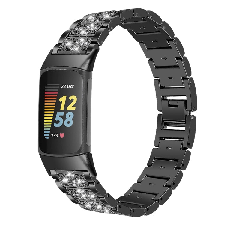 Cinturino di ricambio per cinturino in acciaio inossidabile con diamanti, For Fitbit Charge 5