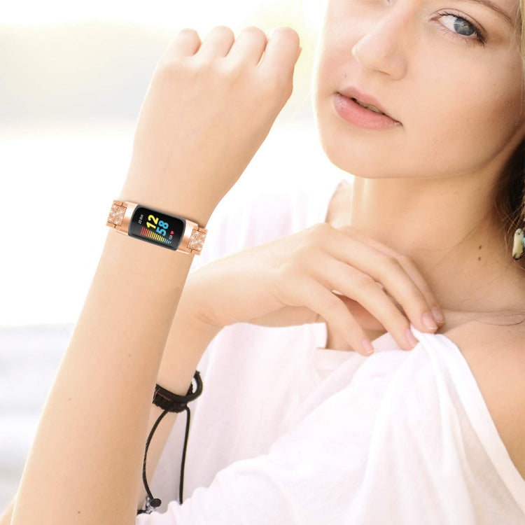 Cinturino di ricambio per cinturino in acciaio inossidabile con diamanti, For Fitbit Charge 5