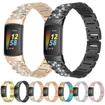 Cinturino di ricambio per cinturino in acciaio inossidabile con diamanti, For Fitbit Charge 5
