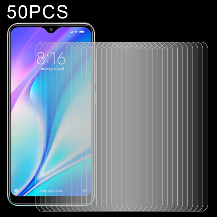 50 pellicole in vetro temperato da 0,26 mm 9H 2,5D, For OPPO K9 Pro (50 PCS), For vivo Y33s / Y76s / T1x / Y76 5G (50 PCS), For vivo Y21 / Y21t / Y10 t1 / Y01 / Y21e / Y10 / Y33s 5G (50 PCS), For Xiaomi Redmi 8A Pro (50 PCS)