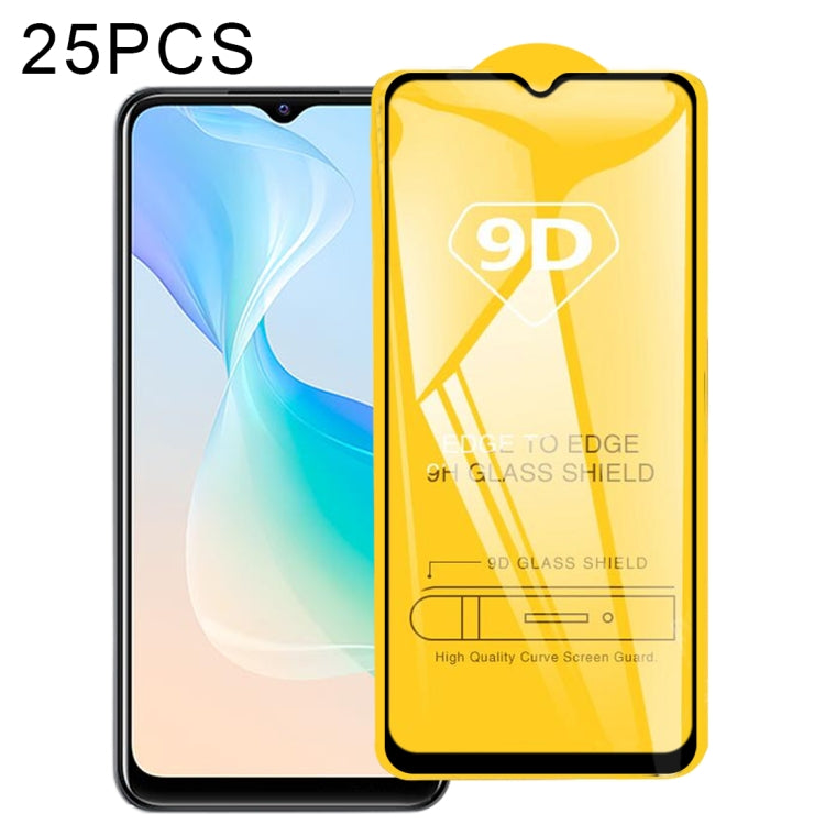 25 pellicole in vetro temperato a schermo intero con colla piena 9D, For Xiaomi Redmi 8A Pro (25 PCS), For Xiaomi Poco M3 Pro (25 PCS), For vivo Y33s / Y76s / T1x / Y76 5G (25 PCS), For vivo Y21 / Y21t / Y10 t1 / Y01 / Y21e / Y10 / Y33s 5G (25 PCS)    ...