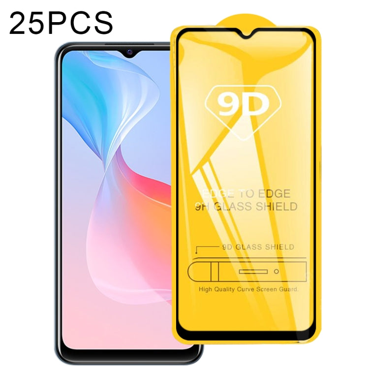 25 pellicole in vetro temperato a schermo intero con colla piena 9D, For Xiaomi Redmi 8A Pro (25 PCS), For Xiaomi Poco M3 Pro (25 PCS), For vivo Y33s / Y76s / T1x / Y76 5G (25 PCS), For vivo Y21 / Y21t / Y10 t1 / Y01 / Y21e / Y10 / Y33s 5G (25 PCS)    ...