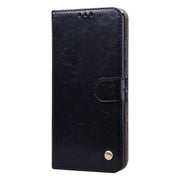 Custodia in pelle a vibrazione orizzontale con struttura in cera d'olio stile business, con supporto, slot per schede e portafoglio, For Xiaomi Redmi 8, For Xiaomi Redmi 8A, For Xiaomi Redmi Note 8, For Xiaomi Redmi Note 8 Pro, For Galaxy A10s
