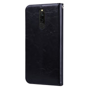 Custodia in pelle a vibrazione orizzontale con struttura in cera d'olio stile business, con supporto, slot per schede e portafoglio, For Xiaomi Redmi 8, For Xiaomi Redmi 8A, For Xiaomi Redmi Note 8, For Xiaomi Redmi Note 8 Pro, For Galaxy A10s