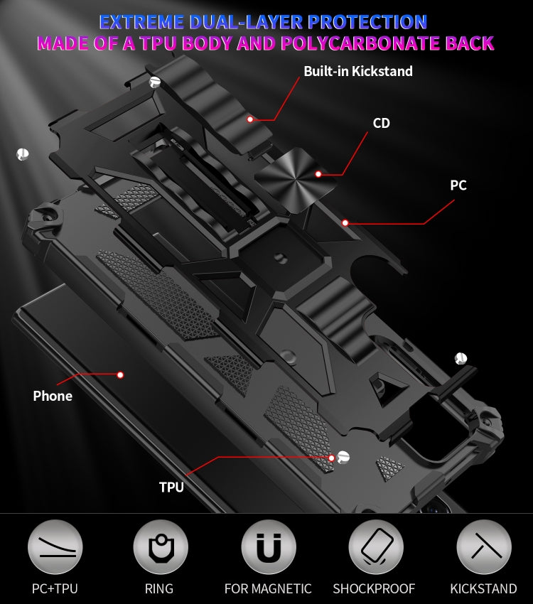 Armatura antiurto TPU + custodia protettiva magnetica per PC con supporto, For Samsung Galaxy S22 Ultra 5G, For Motorola Edge (2021)