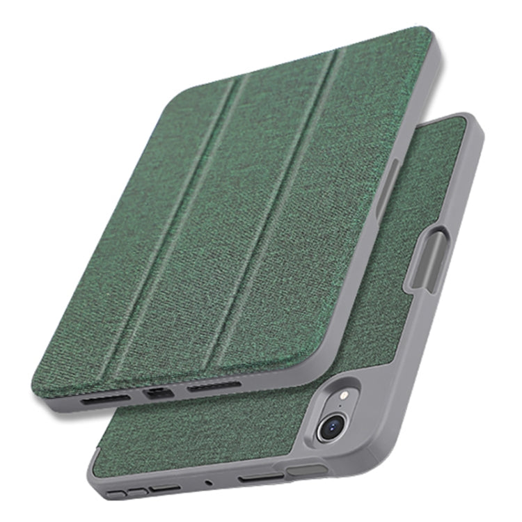 Custodia in pelle TPU per iPad mini 6 2024 con trama tessuto