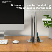 R-JUST BJ15 Lega di alluminio Regolabile Magnetico Multifunzione Disco Dati Cavo di Archiviazione Base Fissa Staffa per Laptop per Telefono Cellulare