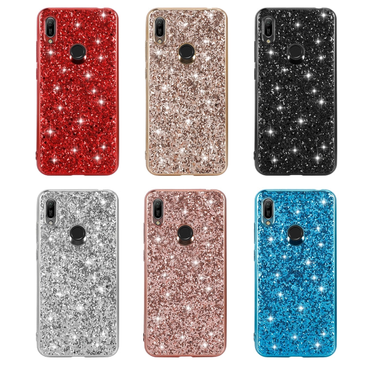 Custodia in TPU antiurto con polvere glitterata, For Huawei Y6 Prime, For Huawei Y6 Pro / Enjoy 9e, For Galaxy A10S, For Galaxy A20S