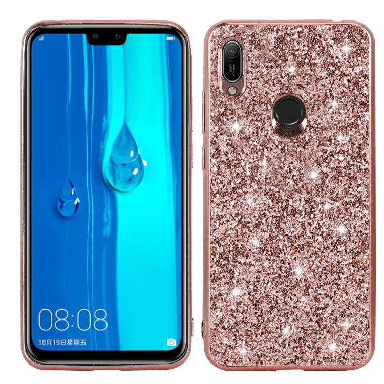 Custodia in TPU antiurto con polvere glitterata, For Huawei Y6 Prime, For Huawei Y6 Pro / Enjoy 9e, For Galaxy A10S, For Galaxy A20S