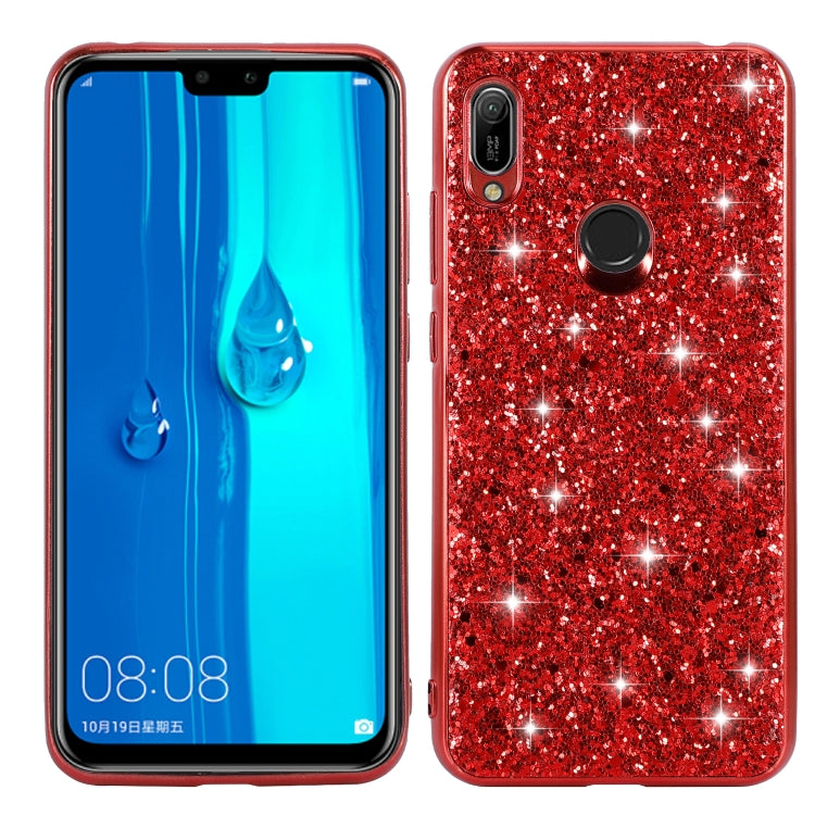 Custodia in TPU antiurto con polvere glitterata, For Huawei Y6 Prime, For Huawei Y6 Pro / Enjoy 9e, For Galaxy A10S, For Galaxy A20S