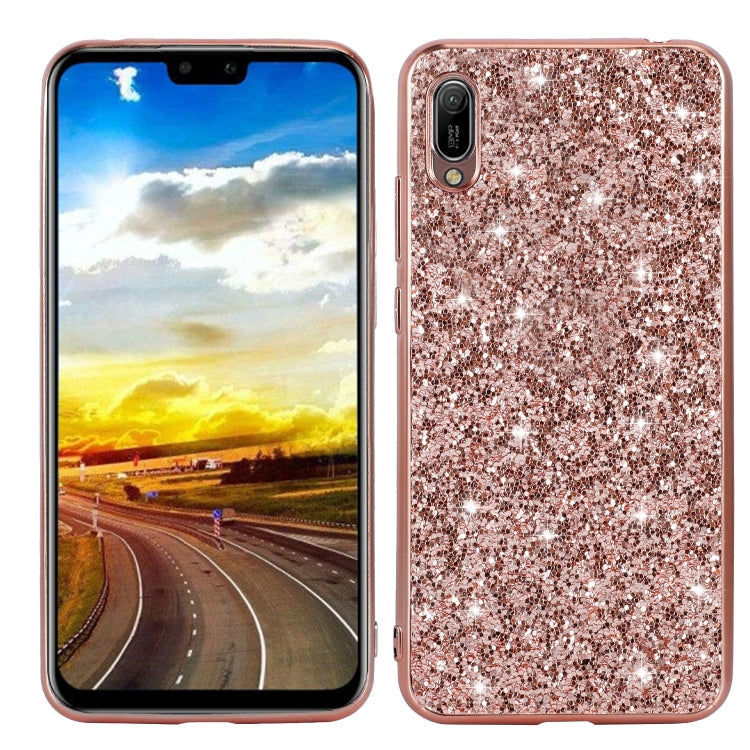 Custodia in TPU antiurto con polvere glitterata, For Huawei Y6 Prime, For Huawei Y6 Pro / Enjoy 9e, For Galaxy A10S, For Galaxy A20S