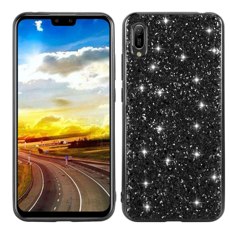 Custodia in TPU antiurto con polvere glitterata, For Huawei Y6 Prime, For Huawei Y6 Pro / Enjoy 9e, For Galaxy A10S, For Galaxy A20S