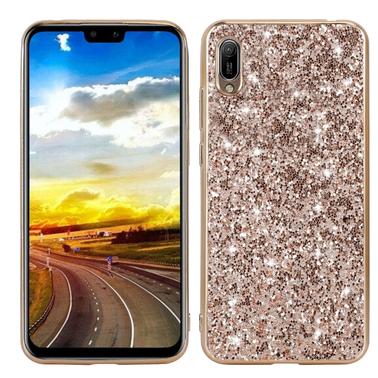 Custodia in TPU antiurto con polvere glitterata, For Huawei Y6 Prime, For Huawei Y6 Pro / Enjoy 9e, For Galaxy A10S, For Galaxy A20S
