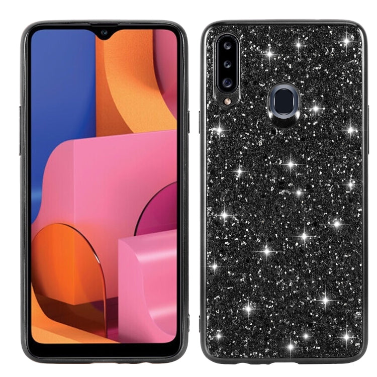 Custodia in TPU antiurto con polvere glitterata, For Huawei Y6 Prime, For Huawei Y6 Pro / Enjoy 9e, For Galaxy A10S, For Galaxy A20S