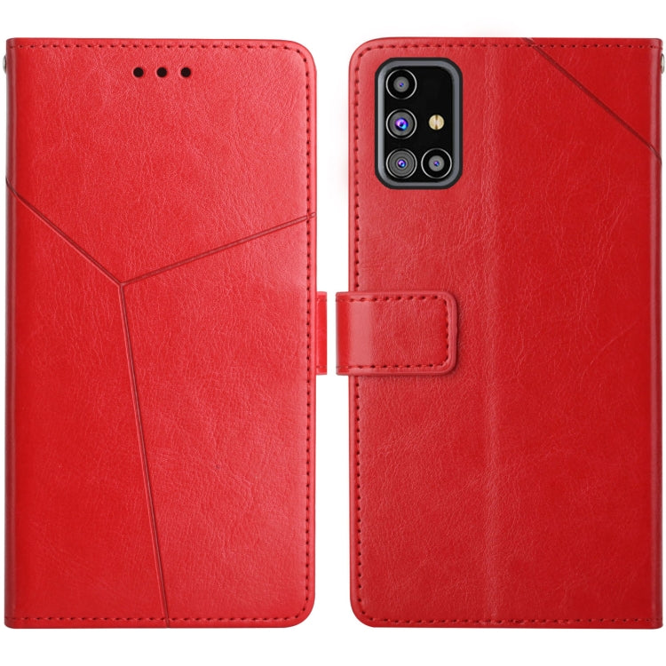Custodia in pelle flip orizzontale con cuciture a Y con supporto e slot per schede e portafoglio e cornice per foto, For Samsung Galaxy M31s