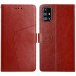 Custodia in pelle flip orizzontale con cuciture a Y con supporto e slot per schede e portafoglio e cornice per foto, For Samsung Galaxy M31s