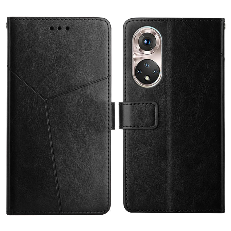 Custodia per telefono in pelle flip orizzontale con cuciture a Y con supporto e slot per schede e portafoglio e cornice per foto, For Huawei P50, For Huawei P50 Pro