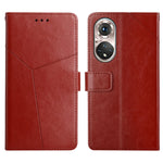 Custodia per telefono in pelle flip orizzontale con cuciture a Y con supporto e slot per schede e portafoglio e cornice per foto, For Huawei P50, For Huawei P50 Pro