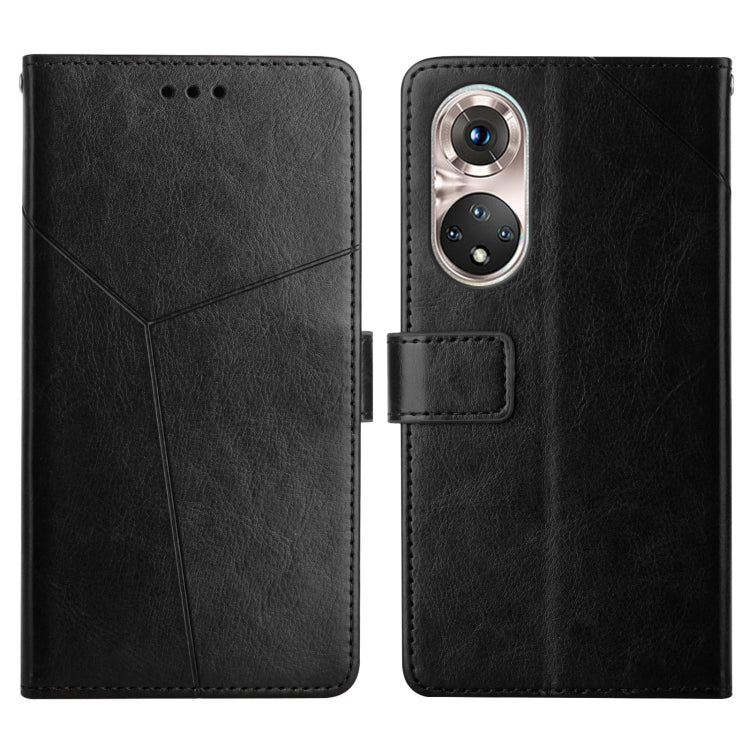 Custodia per telefono in pelle flip orizzontale con cuciture a Y con supporto e slot per schede e portafoglio e cornice per foto, For Huawei P50, For Huawei P50 Pro