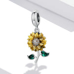 Accessori per collana braccialetto fai da te con ciondolo girasole in argento sterling S925, Sunflower